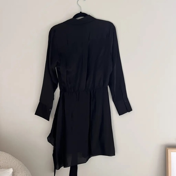 L’Agence Silk Black Atlas Wrap Dress - US 8 - Picture 4 of 4